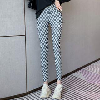 Checkerboard Leggings Checkerboard - Black - One Size