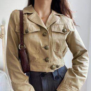Cropped Button-up Cargo Jacket
