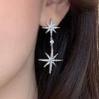 Star Rhinestone Dangle Earring 1 Pair - Earring - Star - Silver - One Size