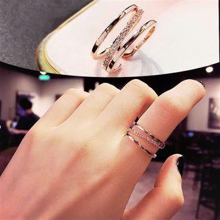 Rhinestone Layered Open Ring / Crisscross Ring (various Designs)