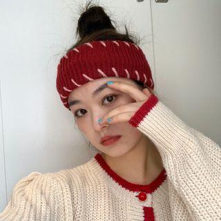 Contrast Stitch Knit Face Wash Headband