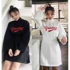 Lettering A-line Pullover Dress