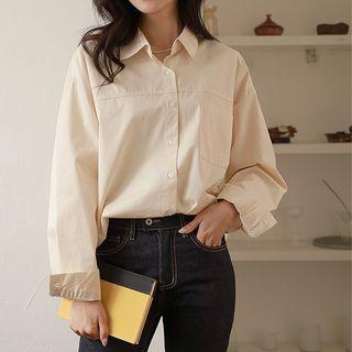 Pocket-front Seam-trim Shirt