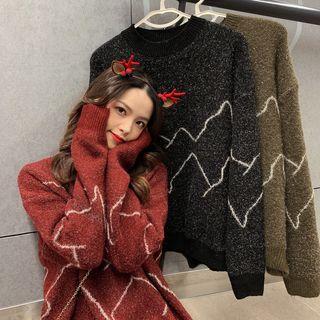 Printed Glitter Sweater