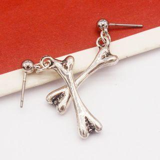 Bone Drop Earring 1 Pair - Silver - One Size