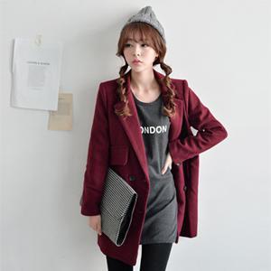 Flap-pocket Double-breasted Blazer