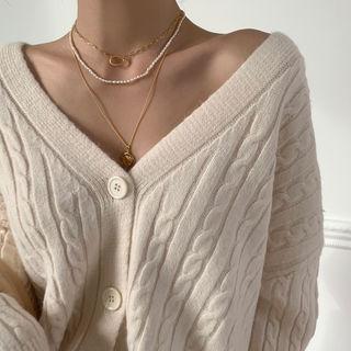 Freshwater-pearl Necklace Gold - One Size