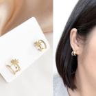 Alloy Rhinestone Star Earring 1 Pair - As Shown In Figure - One Size