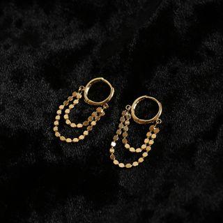 Hoop Chain Earrings 1 Pair - Gold - One Size