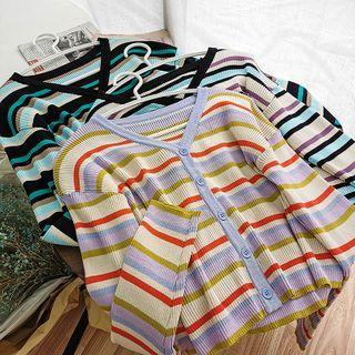 Striped Ribbed Cardigan