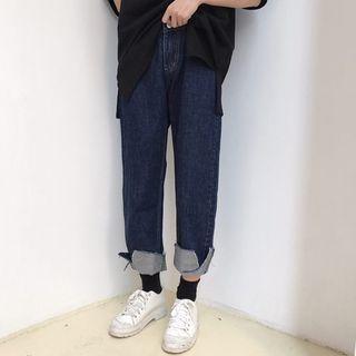 Slit-side Straight-leg Jeans