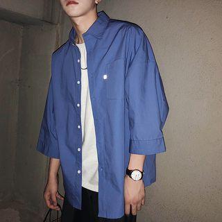 3/4-sleeve Pocketed Shirt