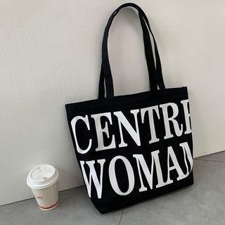Simple Lettering Shoulder Bag