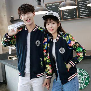 Couple Matching Floral Baseball Jacket