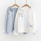 Cranes Embroidered Hoodie