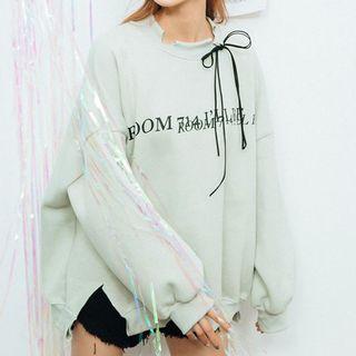Ripped Lettering Pullover