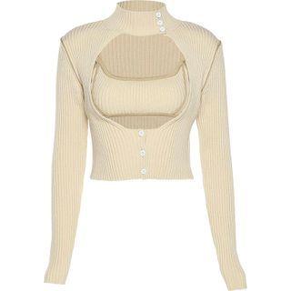Set: Turtle Neck Sweater + Spaghetti Strap Top