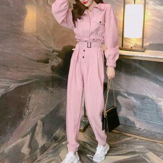 Set: Long-sleeve Cargo Shirt + Harem Pants