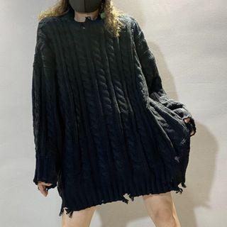Frayed Chunky Knit Sweater