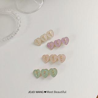 Alloy Heart & Rose Hair Clip