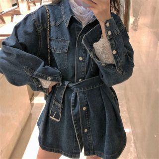 Buckled Button Denim Jacket