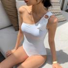 One Shoulder Buckled Swimsuit