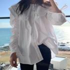 Long-sleeve Layered-collar Blouse