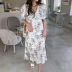 Floral Chiffon Long Empire Dress