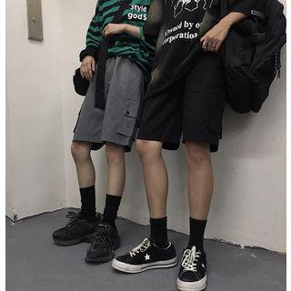 Side-pocket Wide-leg Shorts