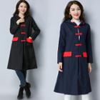 Hooded Long-sleeve Trench Jacket