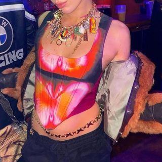 Butterfly Print Corset Top