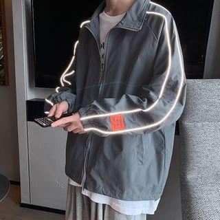 Reflective Striped Zip-up Jacket
