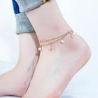 Stainless Steel Butterfly Faux Pearl Anklet 94 - One Size