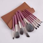 Set Of 10: Makeup Brush With Bag Set Of 10 - With Bag - Pink - One Size