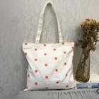Dotted Canvas Tote Bag S-160 - Off-white - One Size