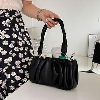 Pleated Shoulder Bag With Strap