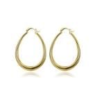 Simple Plated Gold Oval Earrings Golden - One Size