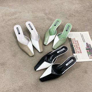 Pointed Two-tone Mules