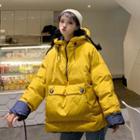 Padded Zip Placket Hoodie