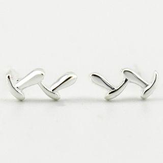 925 Sterling Silver Zigzag Earring 925 Silver - Silver - One Size