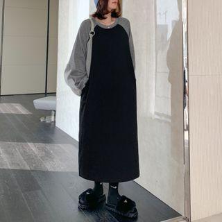 Raglan-sleeve Midi Shift Dress