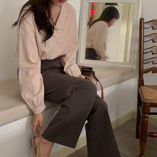 Button-up Textured Blouse