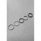 Set Of 5: Twisted / Heart / Letter Rings Silver - One Size