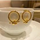 Alloy Knot Hoop Earring 1 Pair - 925 Sterling Silver - Gold - One Size