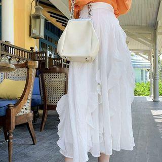 Asymmetric Ruffle A-line Skirt