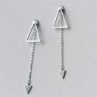 925 Sterling Silver Triangle Drop Earrings