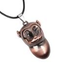 Copper Monkey Pendant Wax Cord Necklace