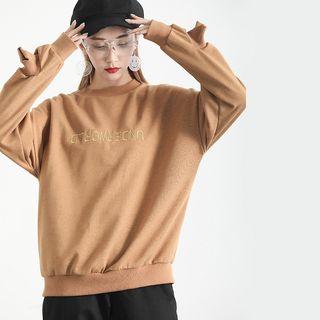 Cuff-details Embroidered Light Pullover