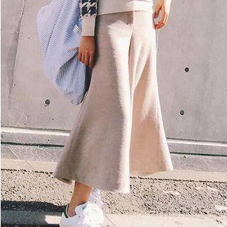 Wool Blend Wide Leg Pants