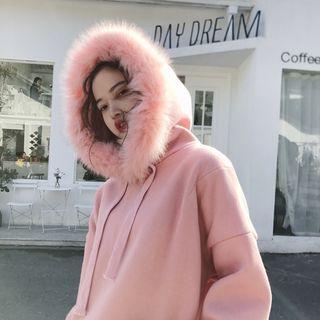Loose-fit Faux Fur-trim Hooded Pullover
